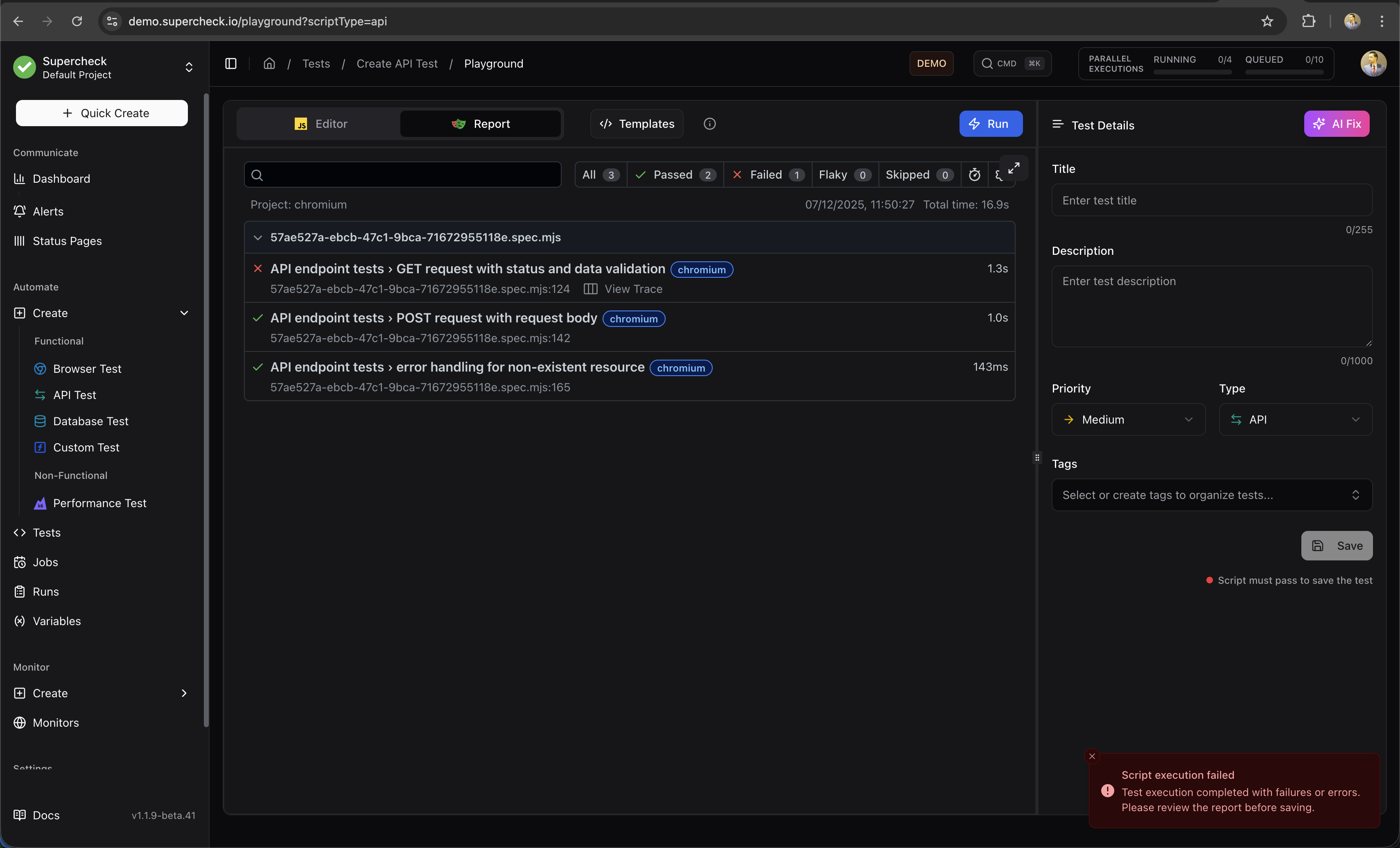 AI Fix Button