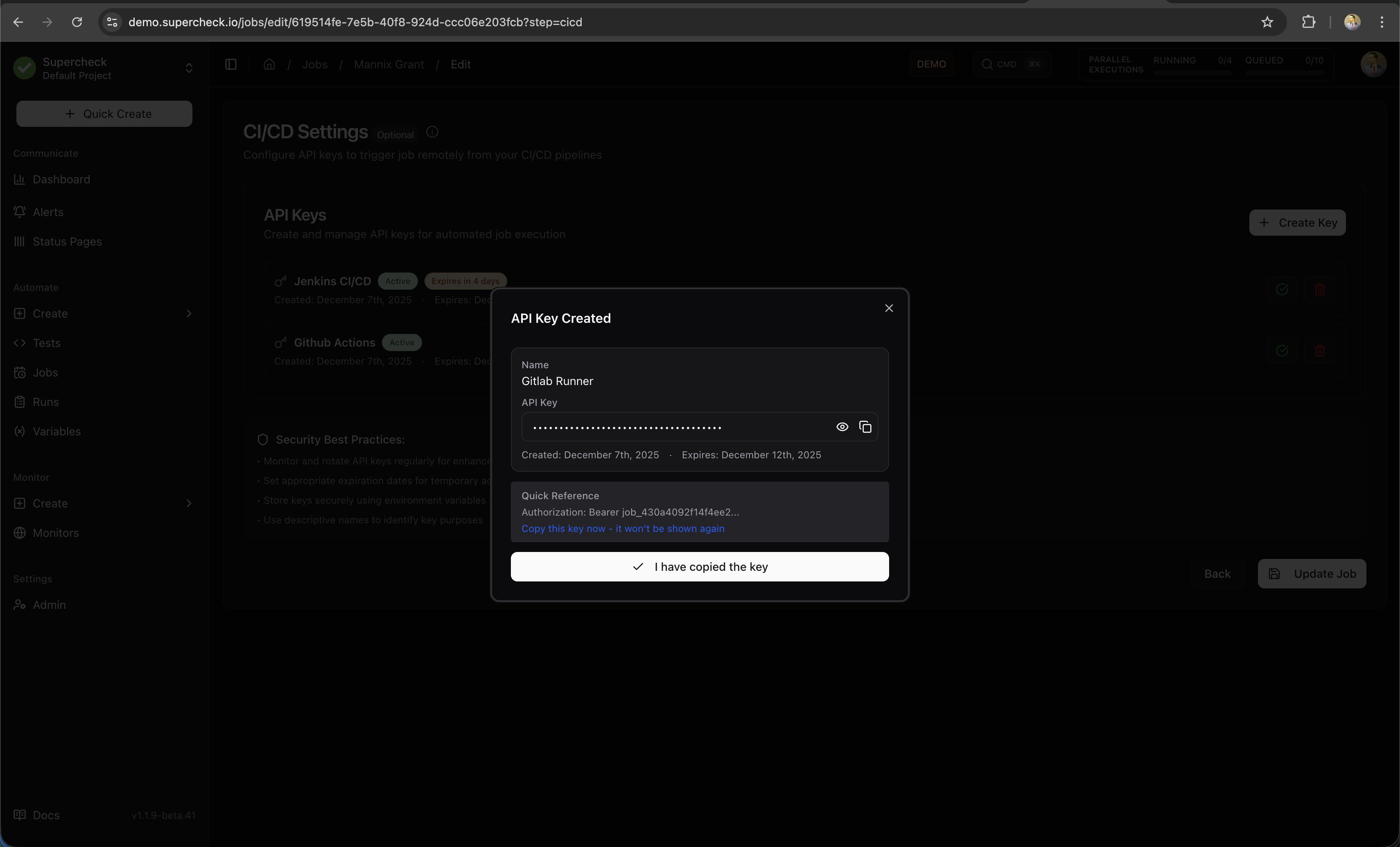 Create API Key