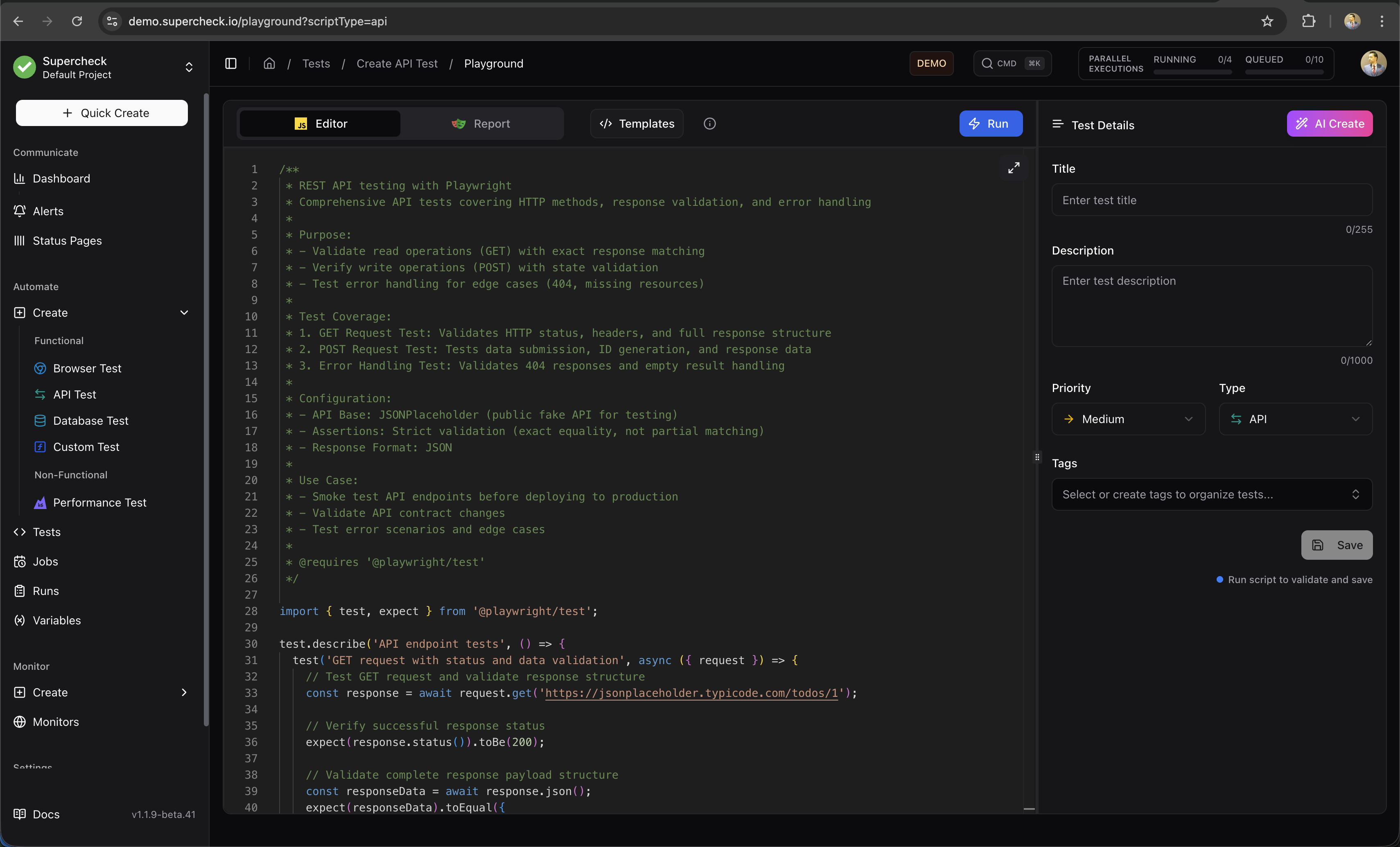Playground Editor